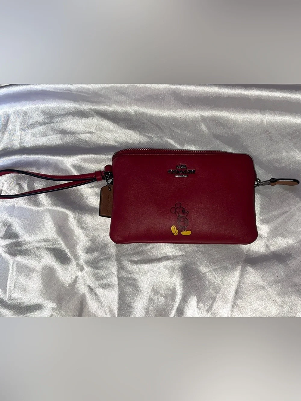 Coach/ Disney limited edition Red Leather Wristlet with Mickey Mouse Accent